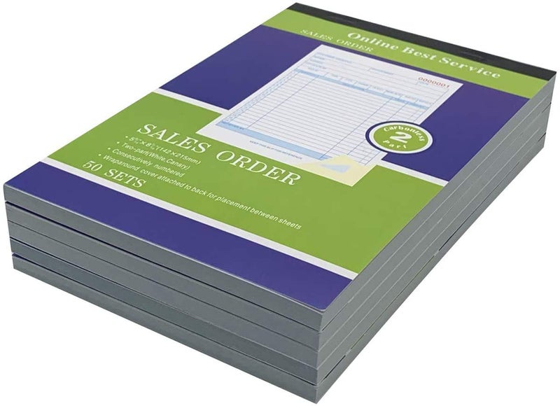 MegaDeal 20 Pack Large Sales Order Book Receipt Invoice Duplicate Carbon Copy 50 Sets 5.5" X 8"5 - Image 2